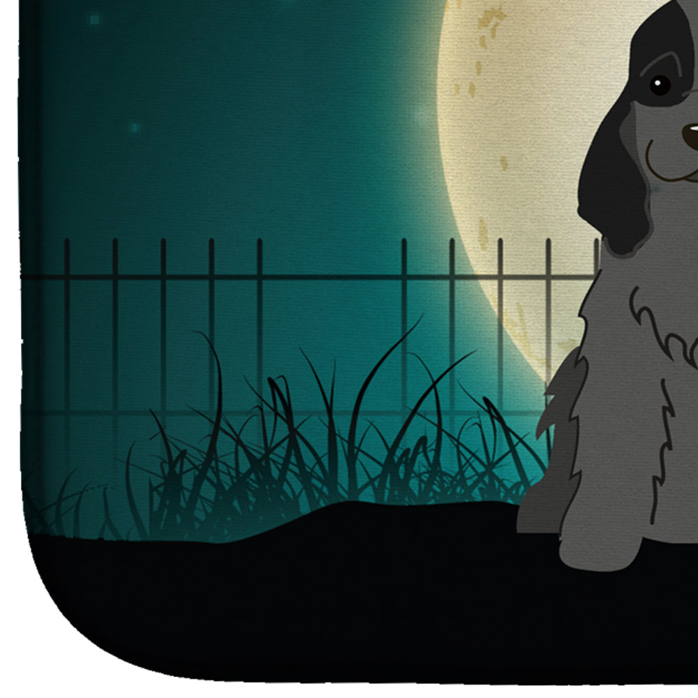 Halloween Scary Cocker Spaniel Black Dish Drying Mat Absorbent Dish Drying Mat Pad for Kitchen Counter Dish Drainer Mat for Countertop, 14 x 21", Multicolor