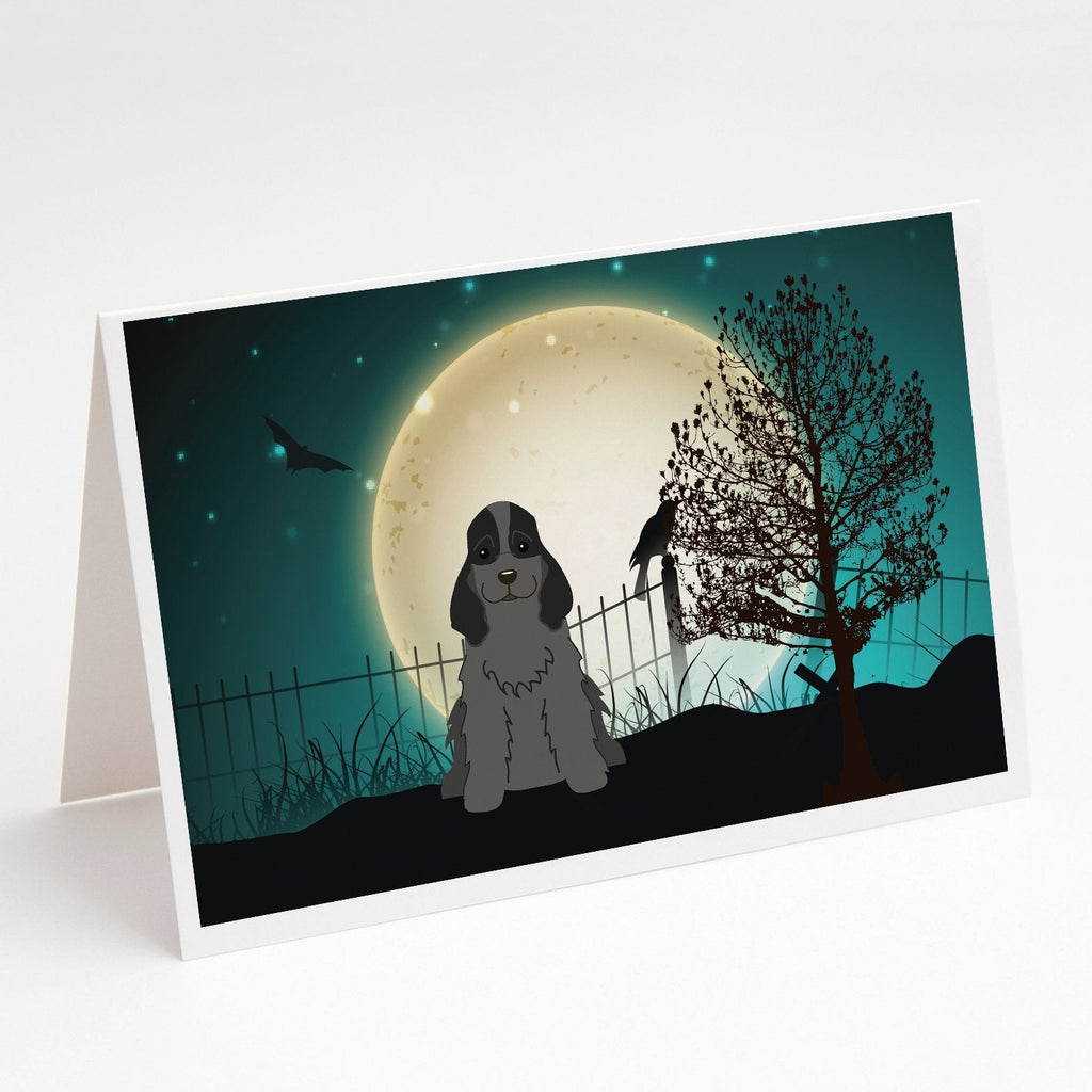 Halloween Scary Cocker Spaniel Black Greeting Cards Pack of 8 Blank Cards with Envelopes Whimsical A7 Size 5x7