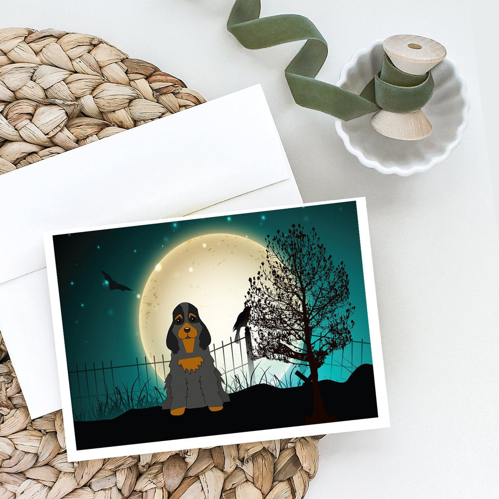 Halloween Scary Cocker Spaniel Black Tan Greeting Cards Pack of 8 Blank Cards with Envelopes Whimsical A7 Size 5x7