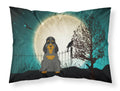 Halloween Scary Cocker Spaniel Black Tan Standard Pillowcase Lightweight Super Soft Easy Care Decorative Artwork Pillowcase, Standard