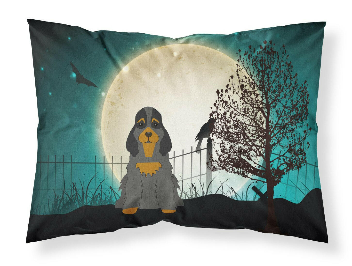 Halloween Scary Cocker Spaniel Black Tan Standard Pillowcase Lightweight Super Soft Easy Care Decorative Artwork Pillowcase, Standard