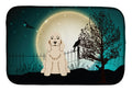 Halloween Scary Cocker Spaniel Buff Dish Drying Mat Absorbent Dish Drying Mat Pad for Kitchen Counter Dish Drainer Mat for Countertop, 14 x 21", Multicolor