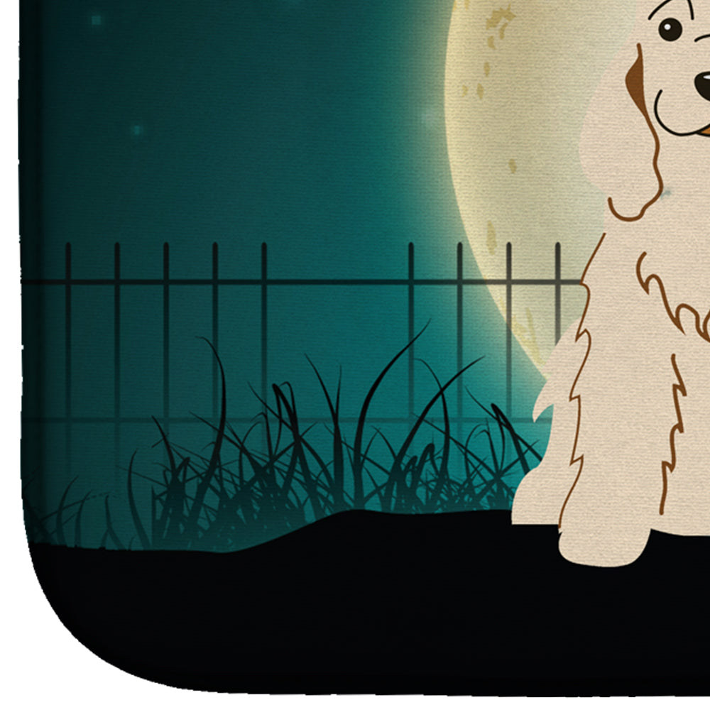 Halloween Scary Cocker Spaniel Buff Dish Drying Mat Absorbent Dish Drying Mat Pad for Kitchen Counter Dish Drainer Mat for Countertop, 14 x 21", Multicolor
