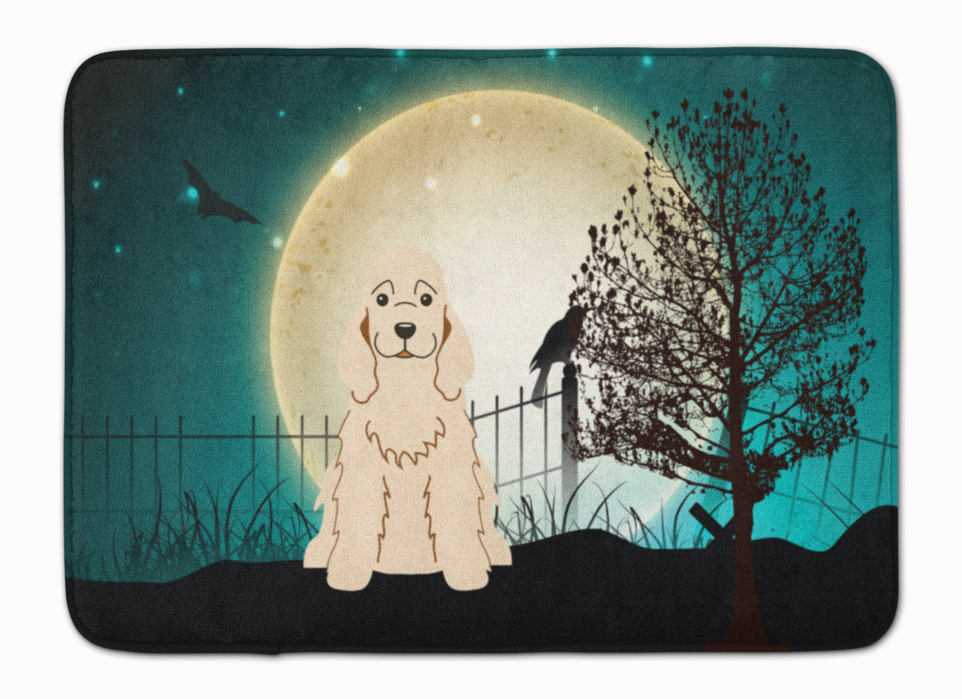 Halloween Scary Cocker Spaniel Buff Memory Foam Kitchen Mat Machine Washable Anti-Fatigue Cushion Comfort Bath or Kitchen Rug