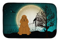 Halloween Scary Cocker Spaniel Red Dish Drying Mat Absorbent Dish Drying Mat Pad for Kitchen Counter Dish Drainer Mat for Countertop, 14 x 21", Multicolor