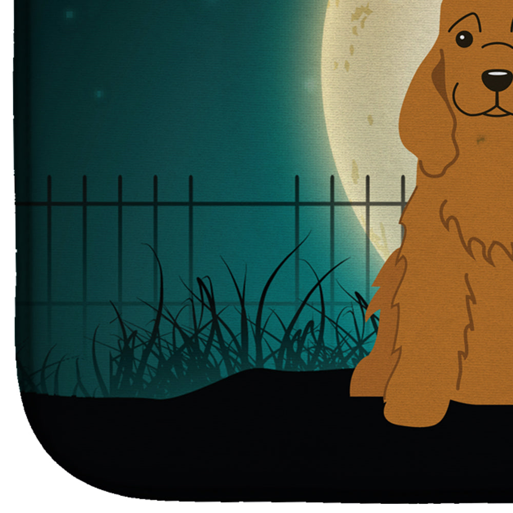 Halloween Scary Cocker Spaniel Red Dish Drying Mat Absorbent Dish Drying Mat Pad for Kitchen Counter Dish Drainer Mat for Countertop, 14 x 21", Multicolor