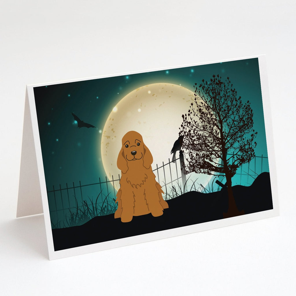 Halloween Scary Cocker Spaniel Red Greeting Cards Pack of 8 Blank Cards with Envelopes Whimsical A7 Size 5x7