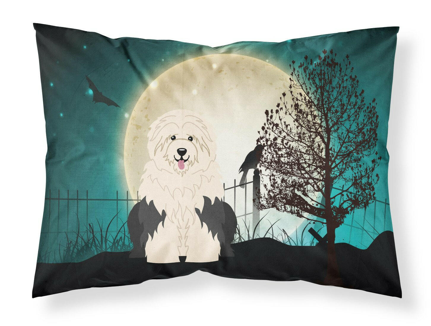 Halloween Scary Old English Sheepdog Standard Pillowcase Lightweight Super Soft Easy Care Decorative Artwork Pillowcase, Standard