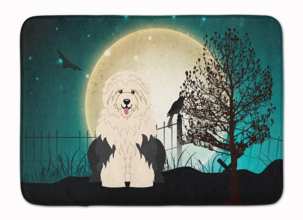Halloween Scary Old English Sheepdog Memory Foam Kitchen Mat Machine Washable Anti-Fatigue Cushion Comfort Bath or Kitchen Rug