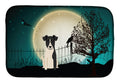 Halloween Scary Smooth Fox Terrier Dish Drying Mat Absorbent Dish Drying Mat Pad for Kitchen Counter Dish Drainer Mat for Countertop, 14 x 21", Multicolor
