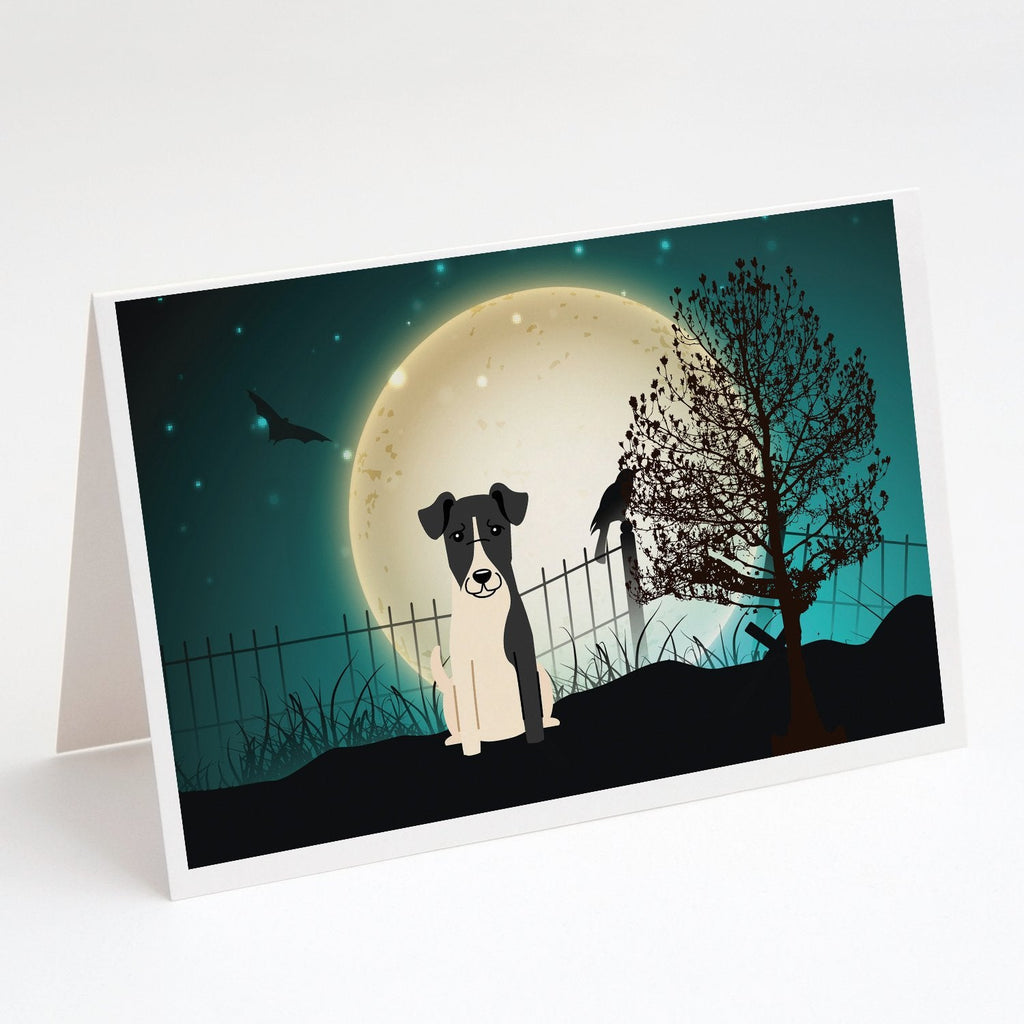 Halloween Scary Smooth Fox Terrier Greeting Cards Pack of 8 Blank Cards with Envelopes Whimsical A7 Size 5x7