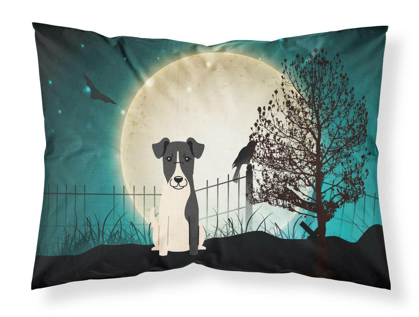 Halloween Scary Smooth Fox Terrier Standard Pillowcase Lightweight Super Soft Easy Care Decorative Artwork Pillowcase, Standard