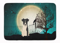 Halloween Scary Smooth Fox Terrier Memory Foam Kitchen Mat Machine Washable Anti-Fatigue Cushion Comfort Bath or Kitchen Rug