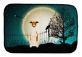 Halloween Scary Whippet Dish Drying Mat Absorbent Dish Drying Mat Pad for Kitchen Counter Dish Drainer Mat for Countertop, 14 x 21", Multicolor