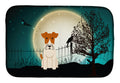 Halloween Scary Wire Fox Terrier Dish Drying Mat Absorbent Dish Drying Mat Pad for Kitchen Counter Dish Drainer Mat for Countertop, 14 x 21", Multicolor