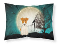 Halloween Scary Wire Fox Terrier Standard Pillowcase Lightweight Super Soft Easy Care Decorative Artwork Pillowcase, Standard