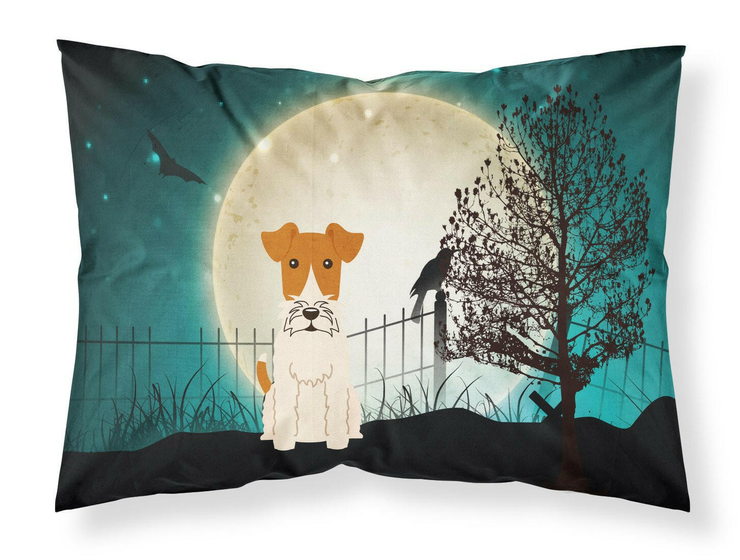 Halloween Scary Wire Fox Terrier Standard Pillowcase Lightweight Super Soft Easy Care Decorative Artwork Pillowcase, Standard