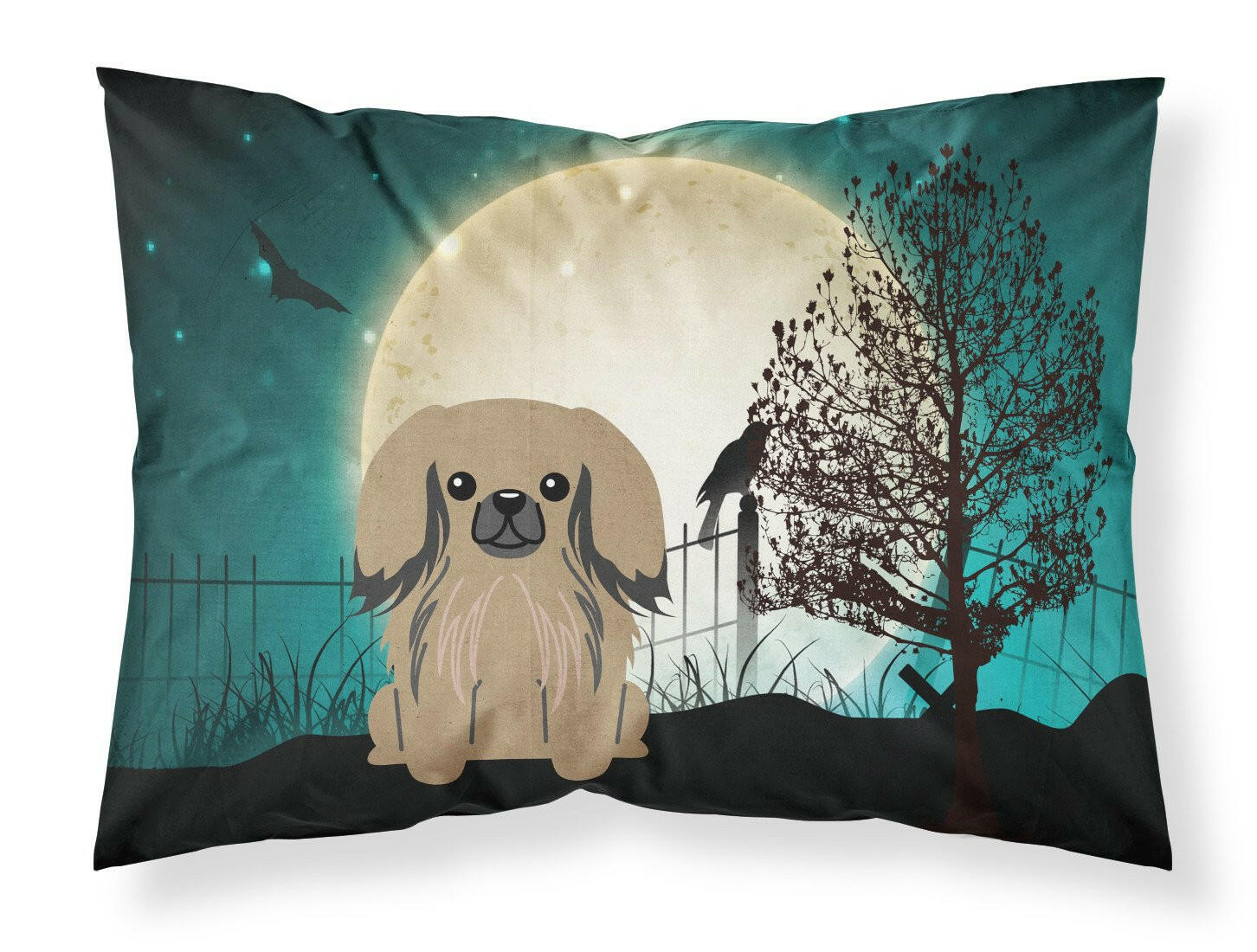 Halloween Scary Pekingese Tan Standard Pillowcase Lightweight Super Soft Easy Care Decorative Artwork Pillowcase, Standard