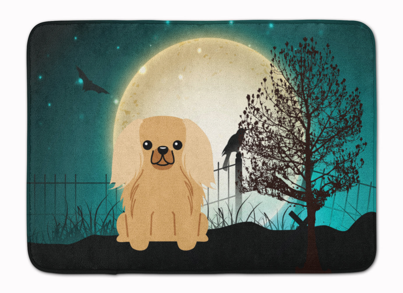 Halloween Scary Pekingese Fawn Sable Memory Foam Kitchen Mat Machine Washable Anti-Fatigue Cushion Comfort Bath or Kitchen Rug