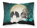 Halloween Scary Pekingese Black White Standard Pillowcase Lightweight Super Soft Easy Care Decorative Artwork Pillowcase, Standard