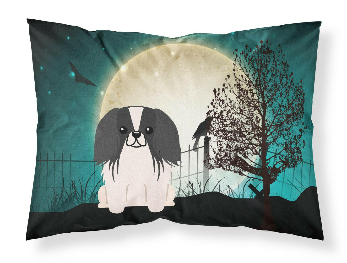 Halloween Scary Pekingese Black White Standard Pillowcase Lightweight Super Soft Easy Care Decorative Artwork Pillowcase, Standard