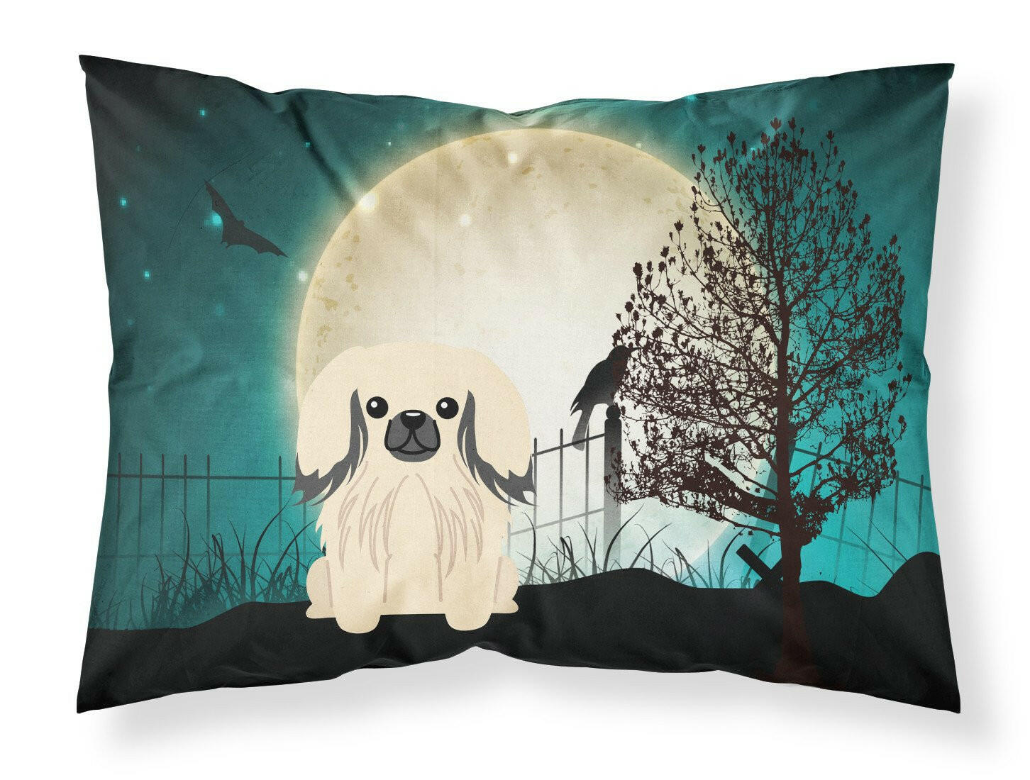 Halloween Scary Pekingese Cream Standard Pillowcase Lightweight Super Soft Easy Care Decorative Artwork Pillowcase, Standard