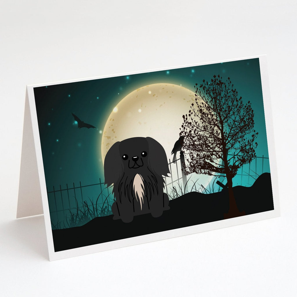 Halloween Scary Pekingese Black Greeting Cards Pack of 8 Blank Cards with Envelopes Whimsical A7 Size 5x7
