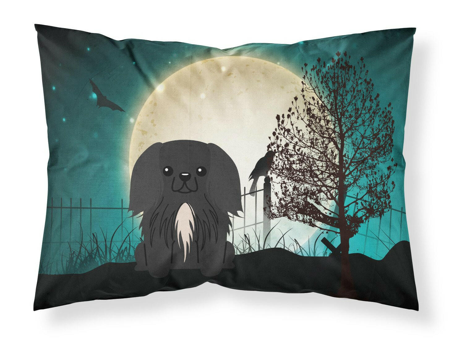Halloween Scary Pekingese Black Standard Pillowcase Lightweight Super Soft Easy Care Decorative Artwork Pillowcase, Standard