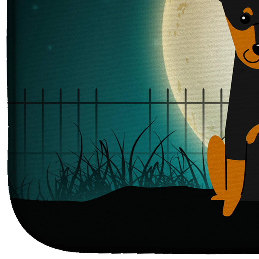 Halloween Scary English Toy Terrier Dish Drying Mat Absorbent Dish Drying Mat Pad for Kitchen Counter Dish Drainer Mat for Countertop, 14 x 21", Multicolor