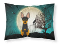 Halloween Scary English Toy Terrier Standard Pillowcase Lightweight Super Soft Easy Care Decorative Artwork Pillowcase, Standard