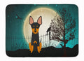 Halloween Scary English Toy Terrier Memory Foam Kitchen Mat Machine Washable Anti-Fatigue Cushion Comfort Bath or Kitchen Rug