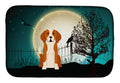 Halloween Scary English Foxhound Dish Drying Mat Absorbent Dish Drying Mat Pad for Kitchen Counter Dish Drainer Mat for Countertop, 14 x 21", Multicolor