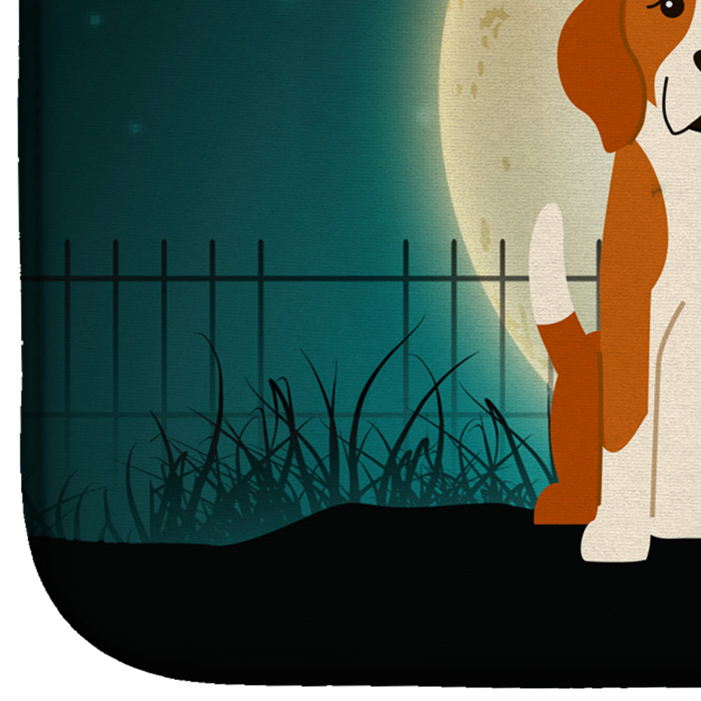 Halloween Scary English Foxhound Dish Drying Mat Absorbent Dish Drying Mat Pad for Kitchen Counter Dish Drainer Mat for Countertop, 14 x 21", Multicolor