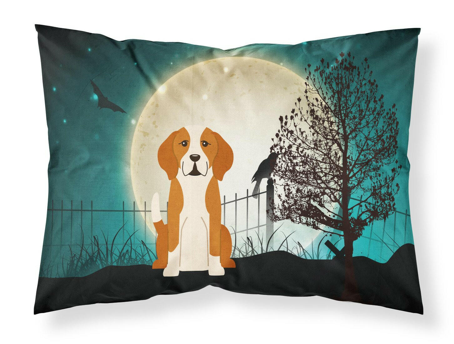 Halloween Scary English Foxhound Standard Pillowcase Lightweight Super Soft Easy Care Decorative Artwork Pillowcase, Standard