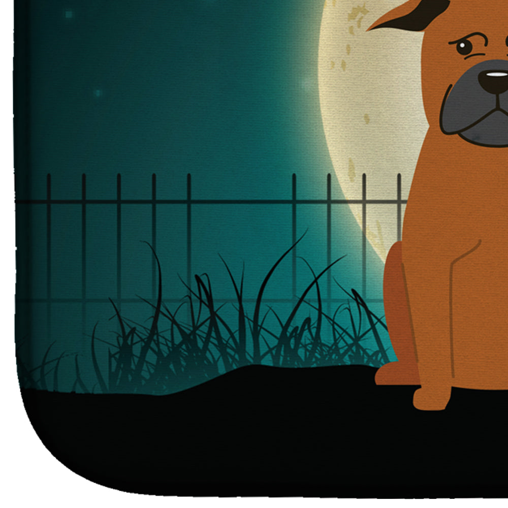 Halloween Scary Chinese Chongqing Dog Dish Drying Mat Absorbent Dish Drying Mat Pad for Kitchen Counter Dish Drainer Mat for Countertop, 14 x 21", Multicolor
