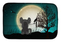 Halloween Scary Chinese Crested Black Dish Drying Mat Absorbent Dish Drying Mat Pad for Kitchen Counter Dish Drainer Mat for Countertop, 14 x 21", Multicolor