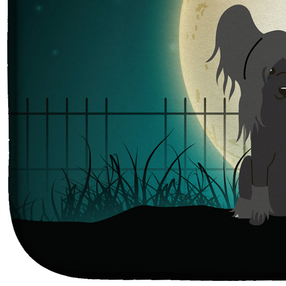 Halloween Scary Chinese Crested Black Dish Drying Mat Absorbent Dish Drying Mat Pad for Kitchen Counter Dish Drainer Mat for Countertop, 14 x 21", Multicolor