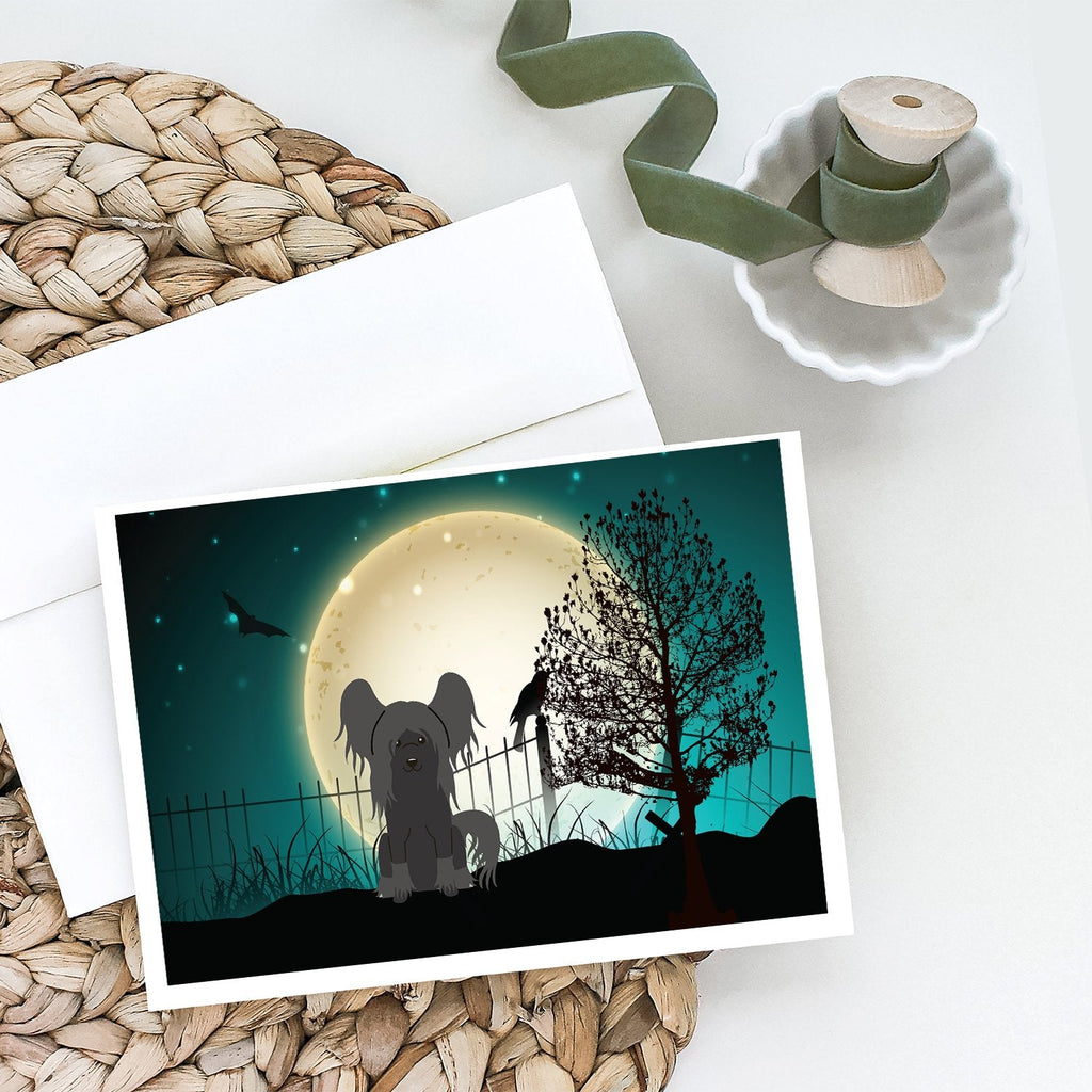 Halloween Scary Chinese Crested Black Greeting Cards Pack of 8 Blank Cards with Envelopes Whimsical A7 Size 5x7