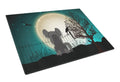 Halloween Scary Chinese Crested Black Cutting Board Tempered Glass Kitchen Cutting Surface, Heat Resistant Chopping, Non-Slip Feet, Food Prep & Serving