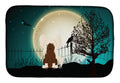 Halloween Scary Chinese Crested Cream Dish Drying Mat Absorbent Dish Drying Mat Pad for Kitchen Counter Dish Drainer Mat for Countertop, 14 x 21", Multicolor