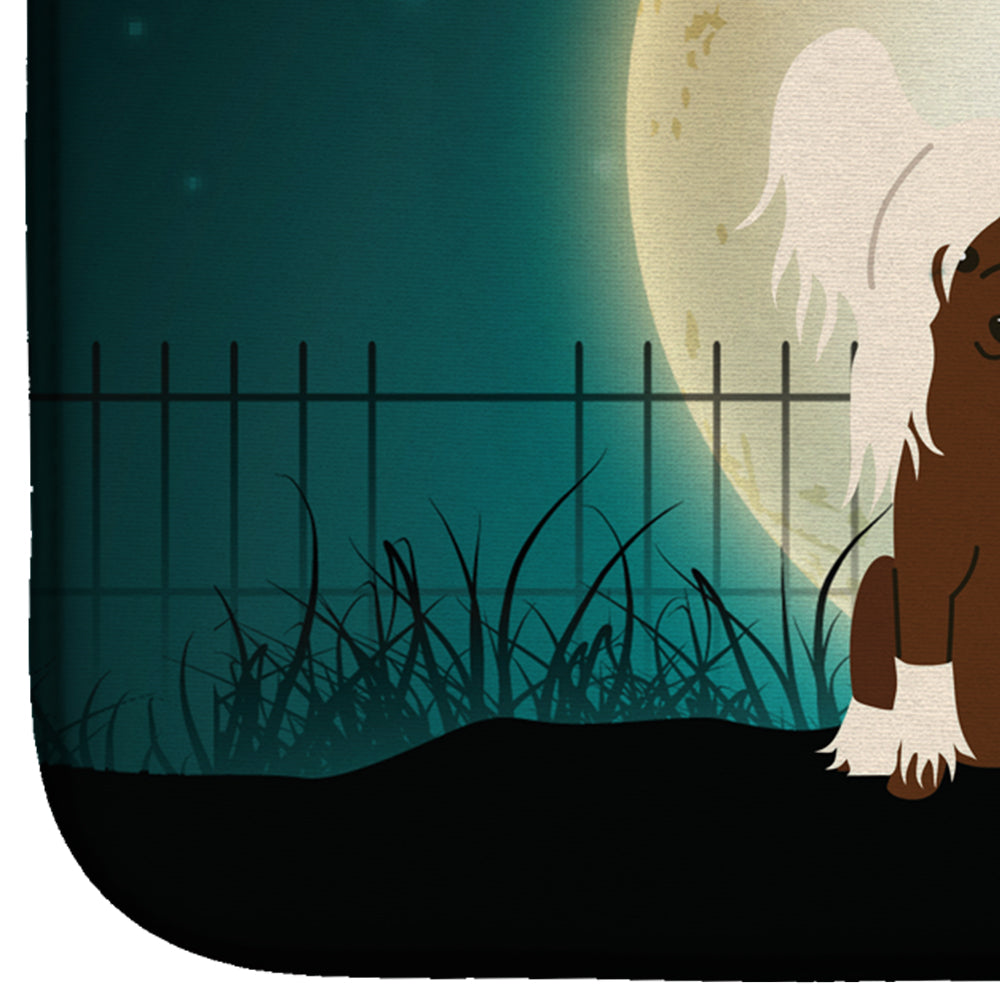 Halloween Scary Chinese Crested Cream Dish Drying Mat Absorbent Dish Drying Mat Pad for Kitchen Counter Dish Drainer Mat for Countertop, 14 x 21", Multicolor