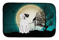 Halloween Scary White Boxer Cooper Dish Drying Mat Absorbent Dish Drying Mat Pad for Kitchen Counter Dish Drainer Mat for Countertop, 14 x 21", Multicolor