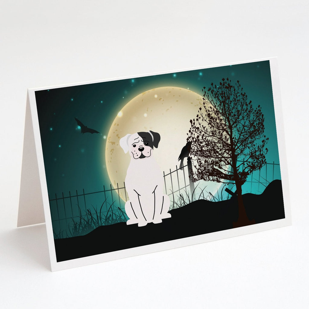 Halloween Scary White Boxer Cooper Greeting Cards Pack of 8 Blank Cards with Envelopes Whimsical A7 Size 5x7