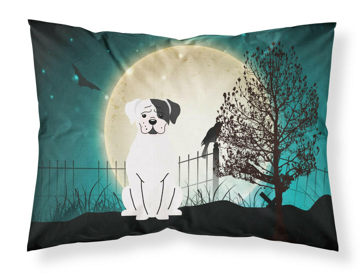 Halloween Scary White Boxer Cooper Standard Pillowcase Lightweight Super Soft Easy Care Decorative Artwork Pillowcase, Standard