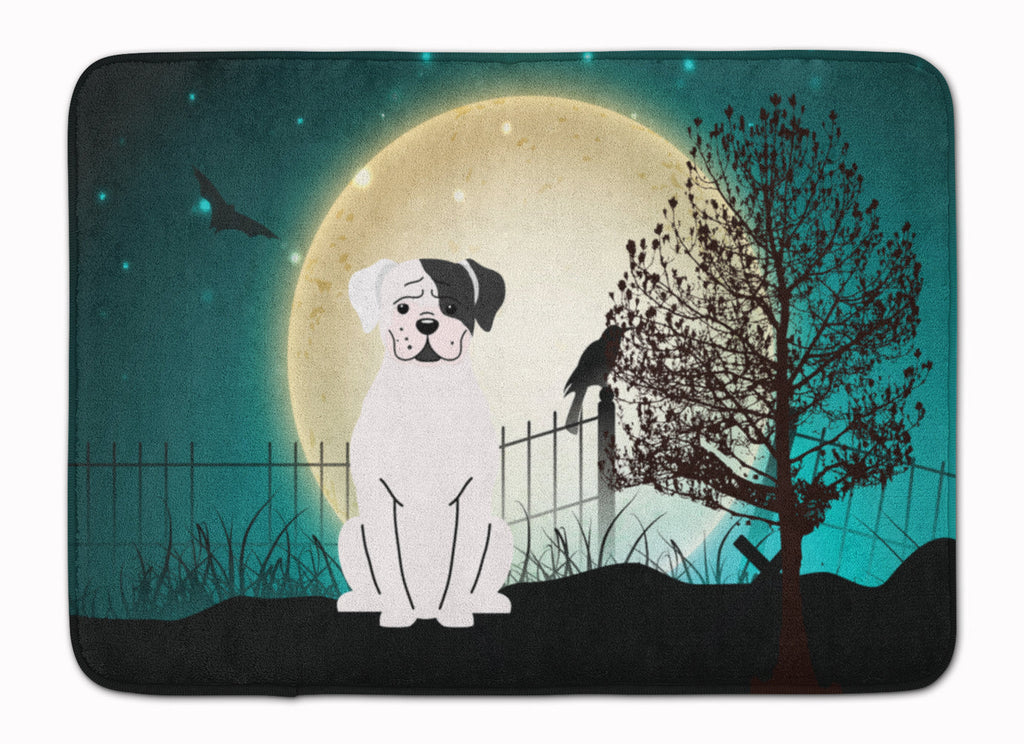 Halloween Scary White Boxer Cooper Memory Foam Kitchen Mat Machine Washable Anti-Fatigue Cushion Comfort Bath or Kitchen Rug