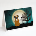 Halloween Scary Flashy Fawn Boxer Greeting Cards Pack of 8 Blank Cards with Envelopes Whimsical A7 Size 5x7
