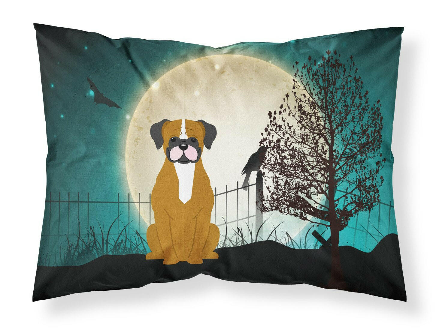 Halloween Scary Flashy Fawn Boxer Standard Pillowcase Lightweight Super Soft Easy Care Decorative Artwork Pillowcase, Standard