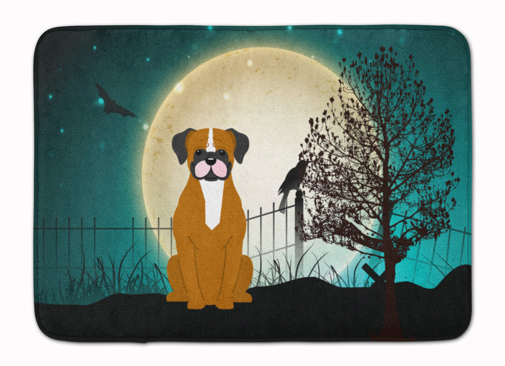 Halloween Scary Flashy Fawn Boxer Memory Foam Kitchen Mat Machine Washable Anti-Fatigue Cushion Comfort Bath or Kitchen Rug