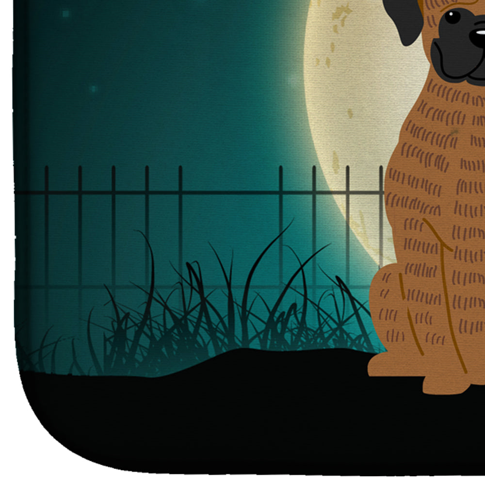 Halloween Scary Brindle Boxer Dish Drying Mat Absorbent Dish Drying Mat Pad for Kitchen Counter Dish Drainer Mat for Countertop, 14 x 21", Multicolor