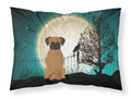 Halloween Scary Brindle Boxer Standard Pillowcase Lightweight Super Soft Easy Care Decorative Artwork Pillowcase, Standard